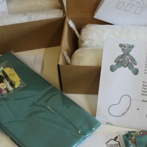 Sewing Craft Kits Stuffed Animals Calico Patchwork Teddy Bears Elephant - Picture 2 of 10